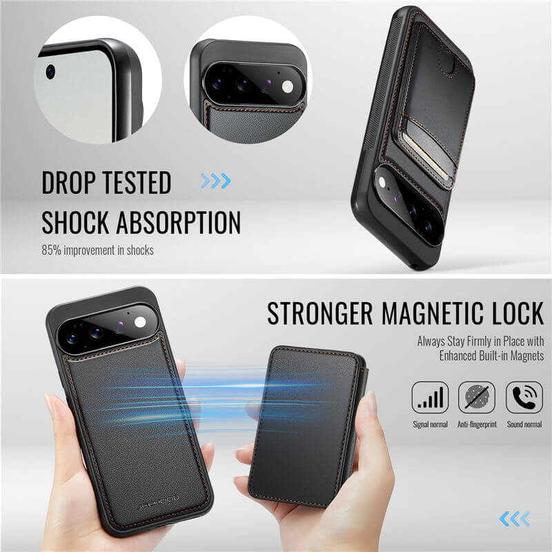 JEEHOOD Google Pixel 11/Pixel 11 Pro 2-in-1 Magnetic RFID Wallet Case