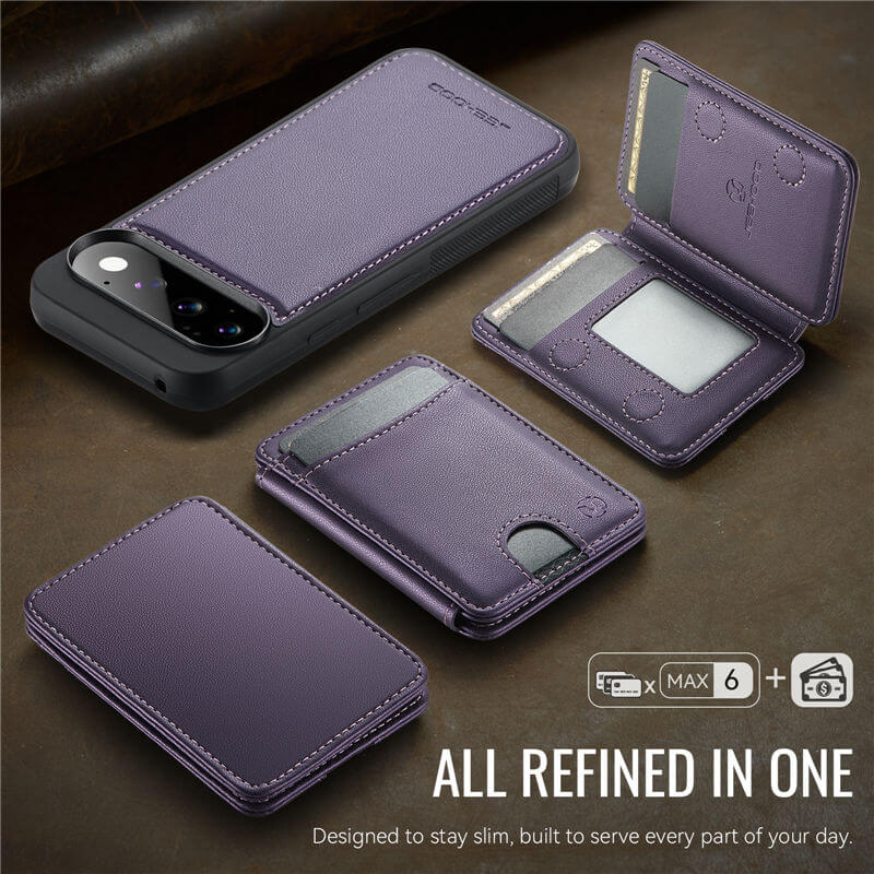 JEEHOOD Google Pixel 11/Pixel 11 Pro 2-in-1 Magnetic RFID Wallet Case