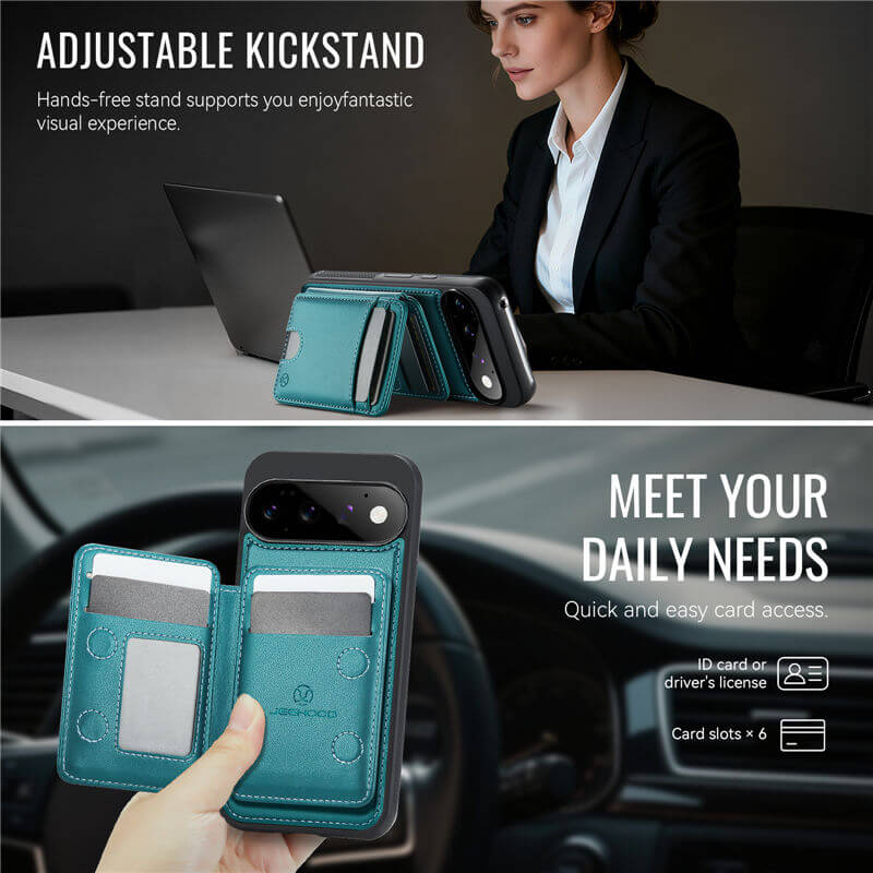 JEEHOOD Google Pixel 11/Pixel 11 Pro 2-in-1 Magnetic RFID Wallet Case