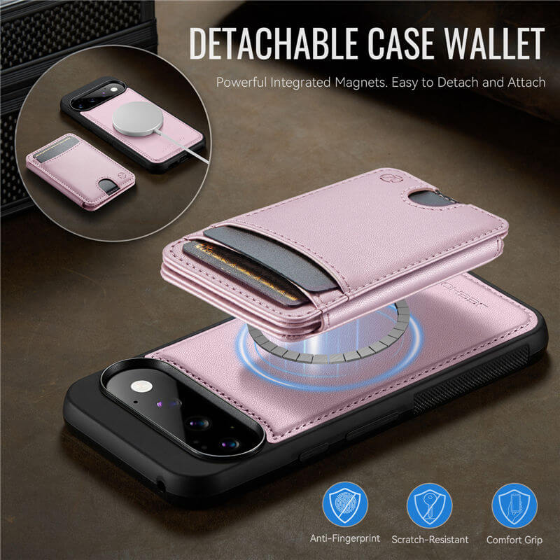 JEEHOOD Google Pixel 11/Pixel 11 Pro 2-in-1 Magnetic RFID Wallet Case