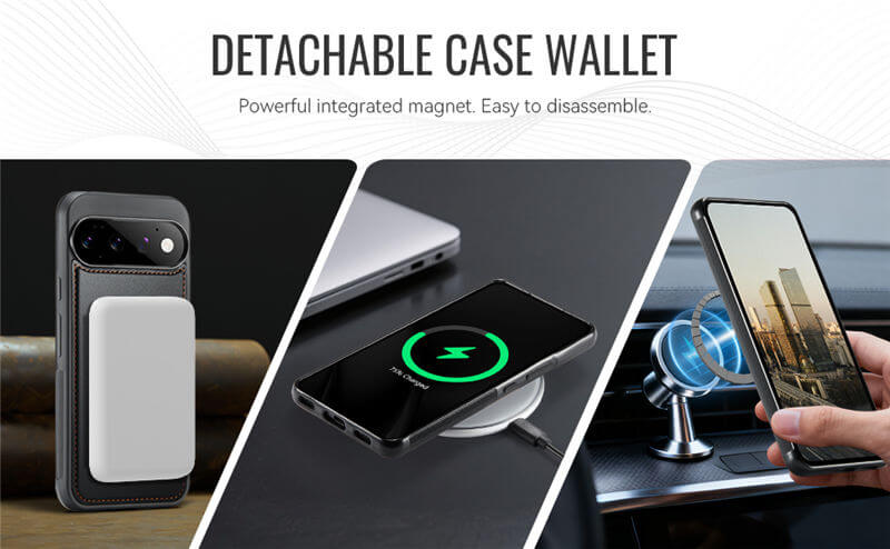 JEEHOOD Google Pixel 11/Pixel 11 Pro 2-in-1 Magnetic Wallet Case