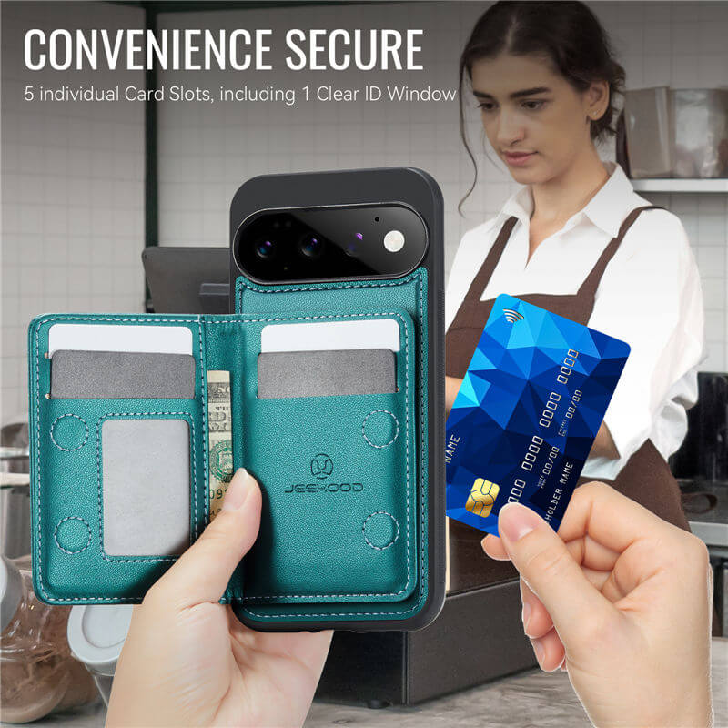 JEEHOOD Google Pixel 11/Pixel 11 Pro Detachable Magnetic Zipper Wallet Case