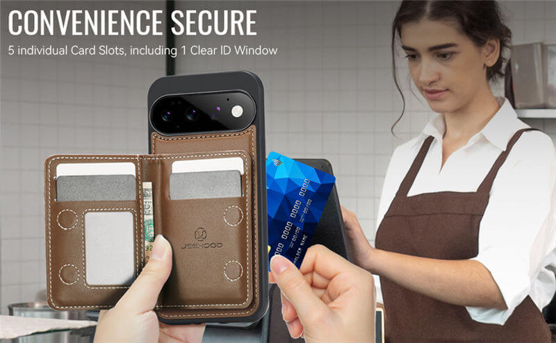 JEEHOOD Google Pixel 11/Pixel 11 Pro Detachable Magnetic Zipper Wallet Case
