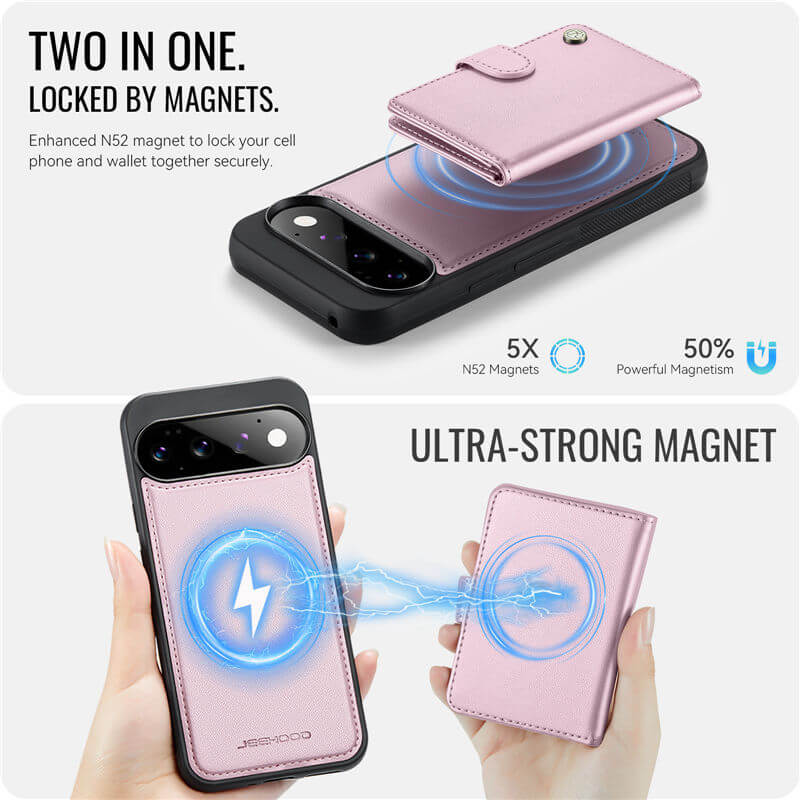 JEEHOOD Google Pixel 11/Pixel 11 Pro 2-in-1 Magnetic Wallet Case