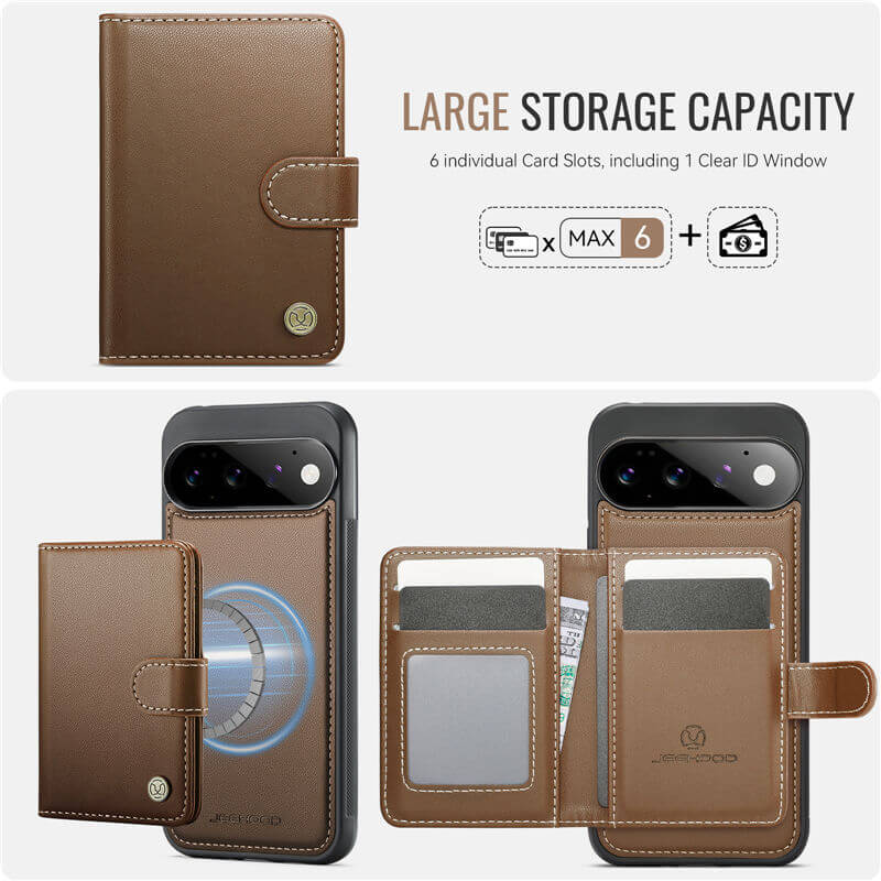 JEEHOOD Google Pixel 11/Pixel 11 Pro 2-in-1 Magnetic Wallet Case