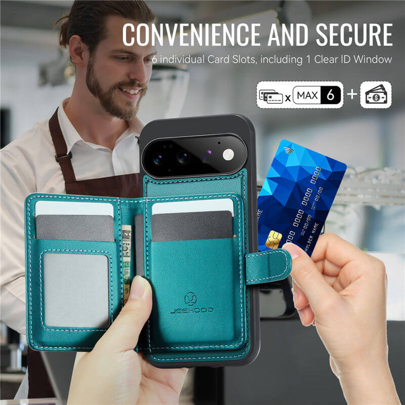 JEEHOOD Google Pixel 11/Pixel 11 Pro 2-in-1 Magnetic Wallet Case