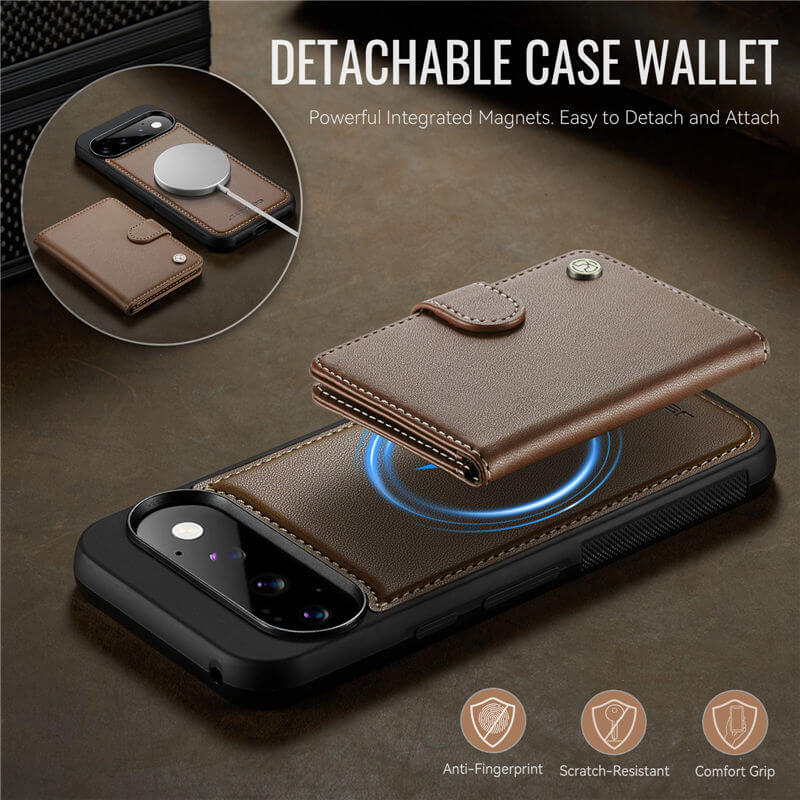 JEEHOOD Google Pixel 11/Pixel 11 Pro 2-in-1 Magnetic Wallet Case