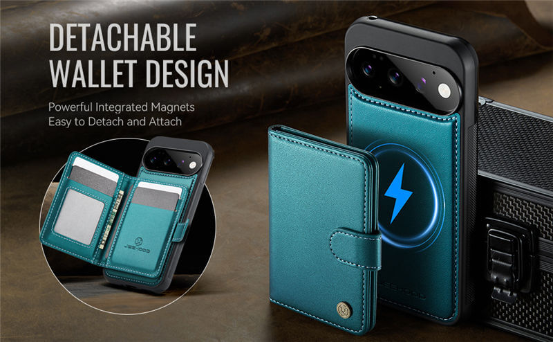 JEEHOOD Google Pixel 11/Pixel 11 Pro 2-in-1 Magnetic Wallet Case