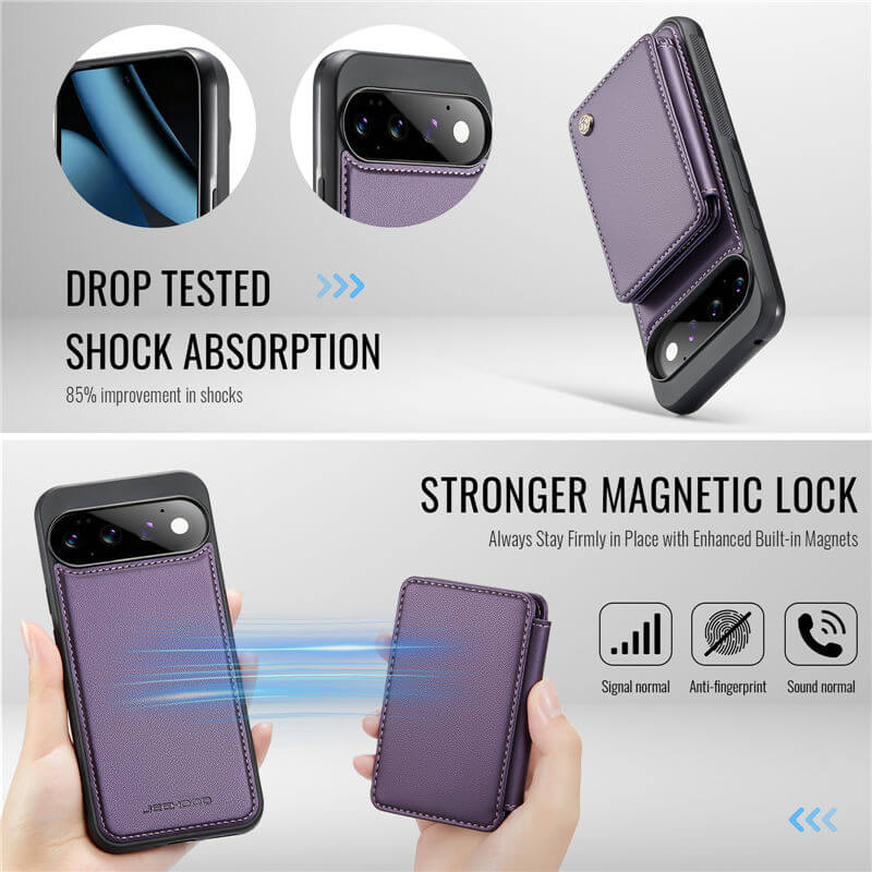 JEEHOOD Google Pixel 11/Pixel 11 Pro Magnetic 2-in-1 Wallet RFID Blocking Case