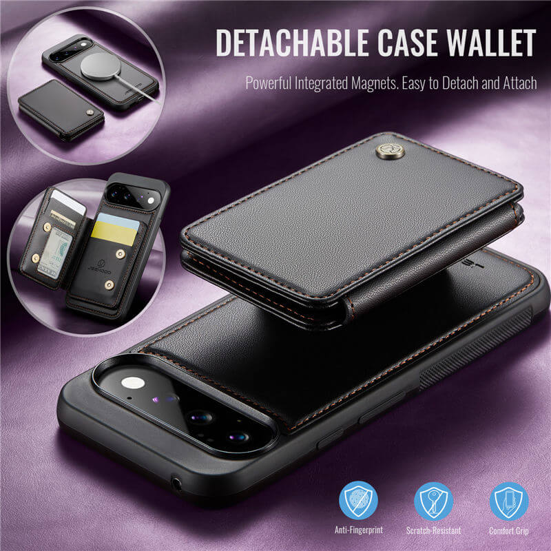 JEEHOOD Google Pixel 11/Pixel 11 Pro Magnetic 2-in-1 Wallet RFID Blocking Case