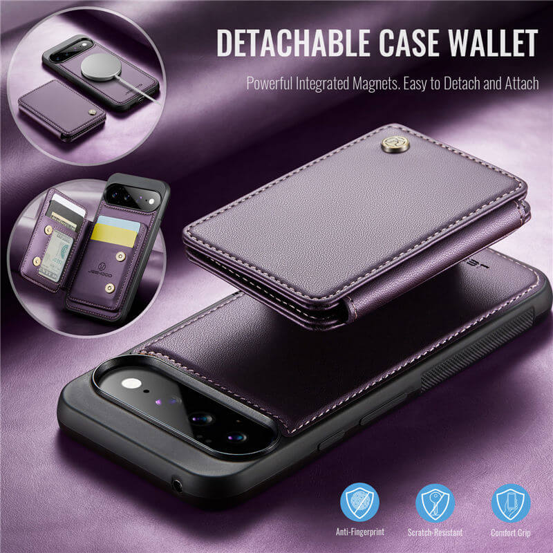 JEEHOOD Google Pixel 11 Pro XL Magnetic 2-in-1 Wallet RFID Blocking Case