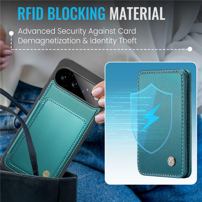 JEEHOOD Google Pixel 11 Pro XL Magnetic 2-in-1 Wallet RFID Blocking Case