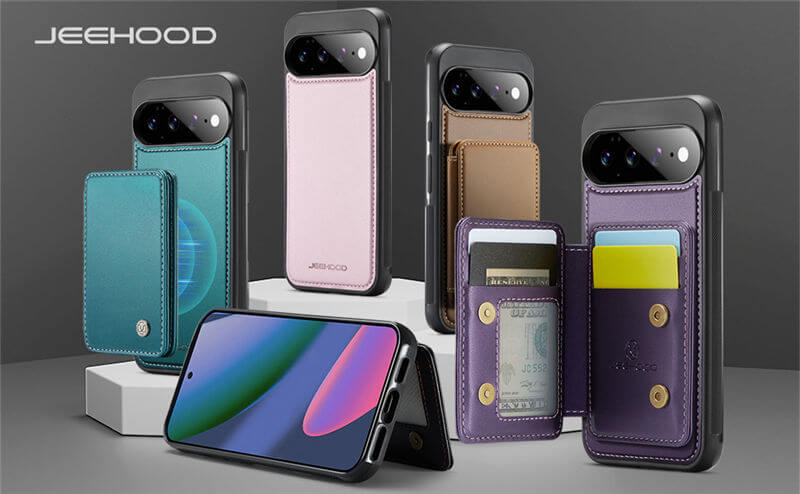 JEEHOOD Google Pixel 11 Pro XL Magnetic 2-in-1 Wallet Case