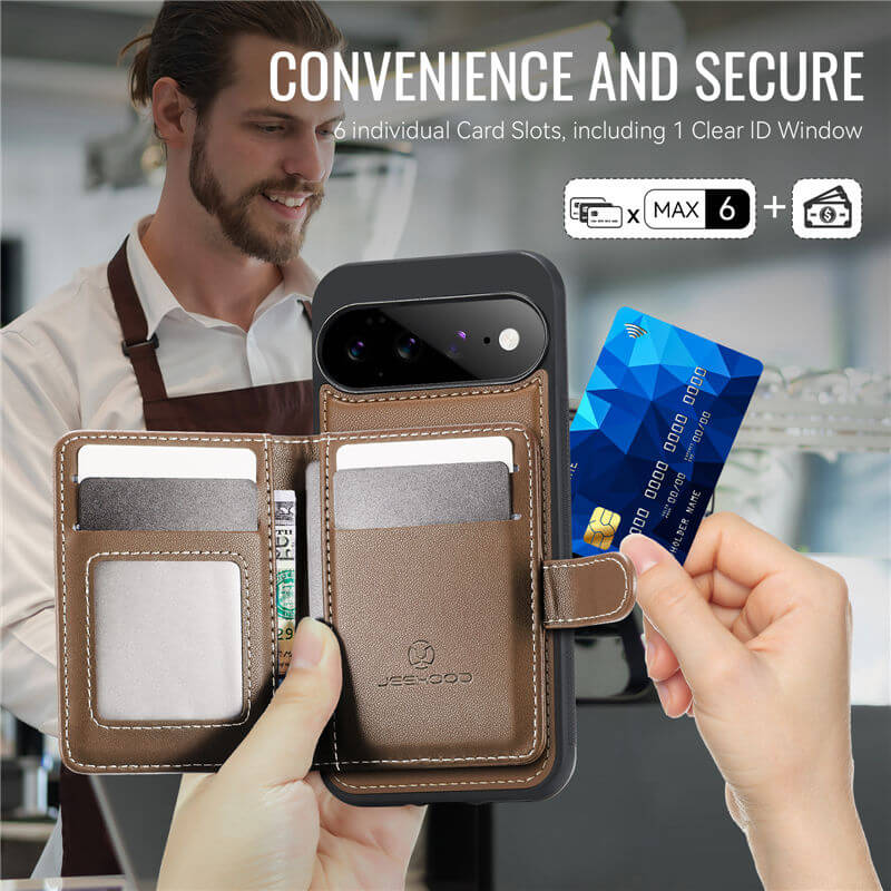JEEHOOD Google Pixel 11 Pro XL 2-in-1 Magnetic Wallet Case