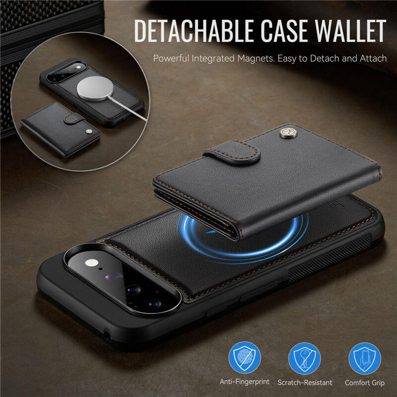 JEEHOOD Google Pixel 11 Pro XL 2-in-1 Magnetic Wallet Case