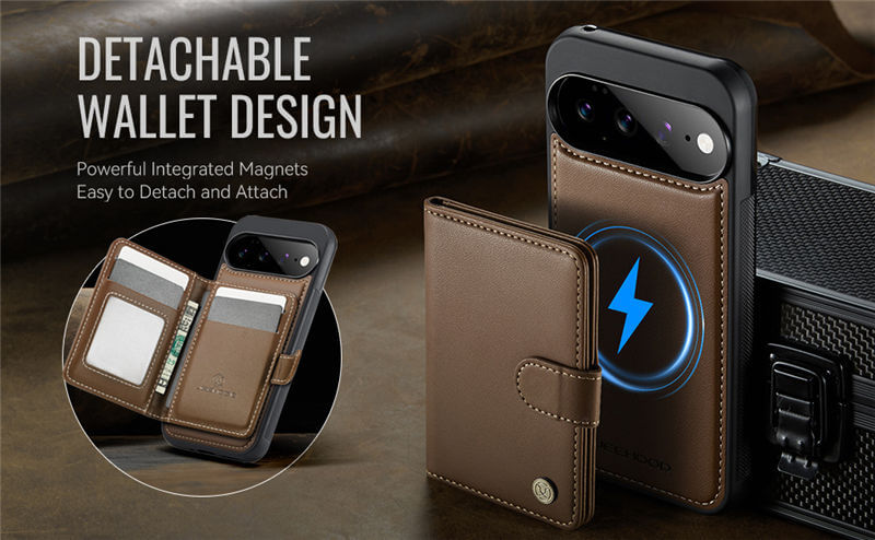 JEEHOOD Google Pixel 11 Pro XL 2-in-1 Magnetic Wallet Case