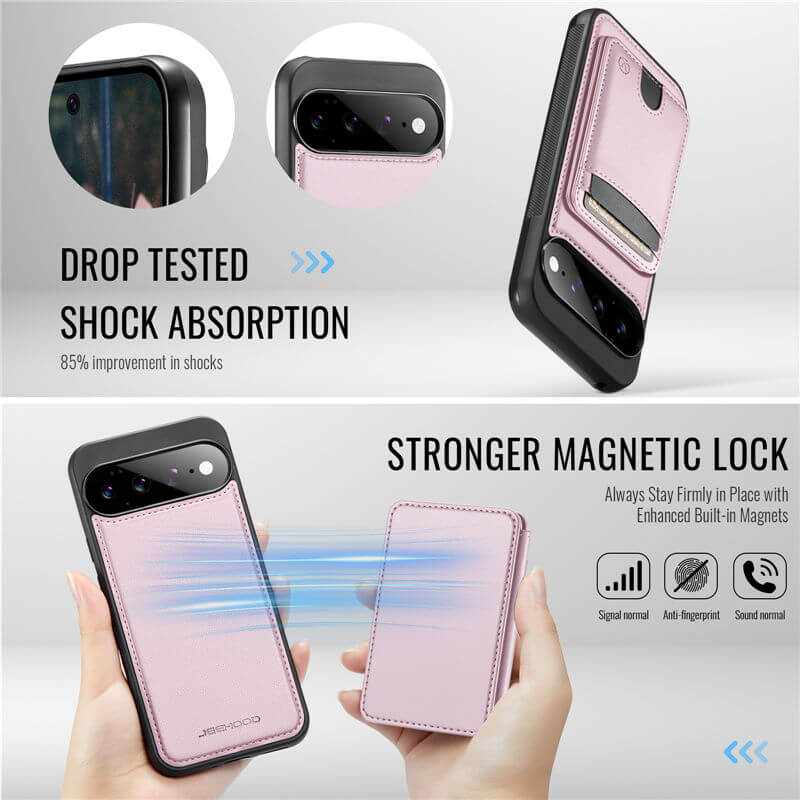 JEEHOOD Google Pixel 11 Pro XL 2-in-1 Magnetic RFID Wallet Case
