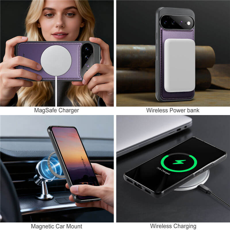 JEEHOOD Google Pixel 11 Pro XL 2-in-1 Magnetic RFID Wallet Case