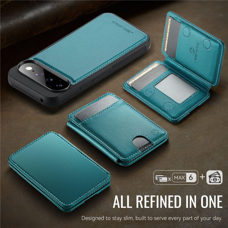 JEEHOOD Google Pixel 11 Pro XL 2-in-1 Magnetic RFID Wallet Case