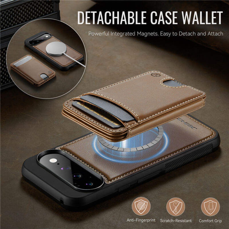 JEEHOOD Google Pixel 11 Pro XL 2-in-1 Magnetic RFID Wallet Case
