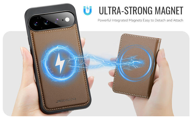 JEEHOOD Google Pixel 11 Pro XL Detachable Magnetic Zipper Wallet Case