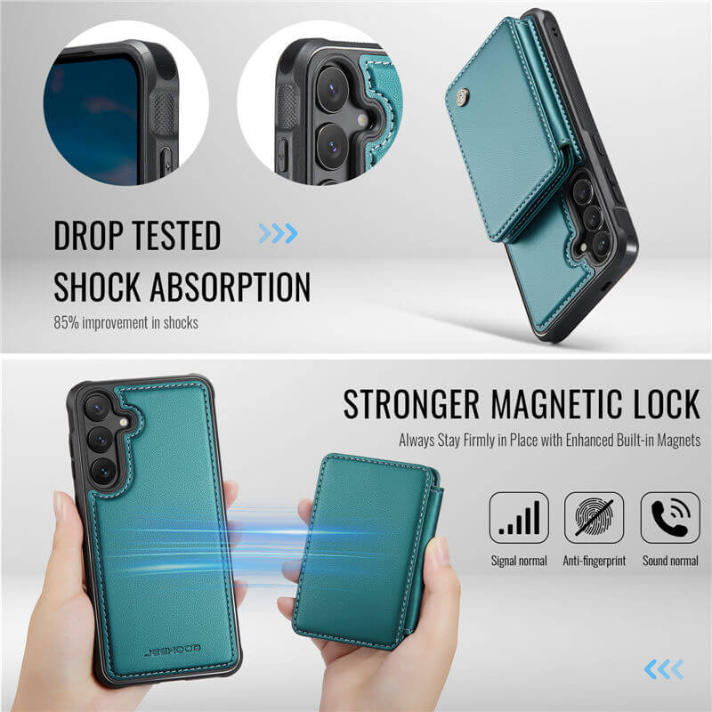 JEEHOOD Samsung Galaxy S26 FE Magnetic 2-in-1 Wallet Case