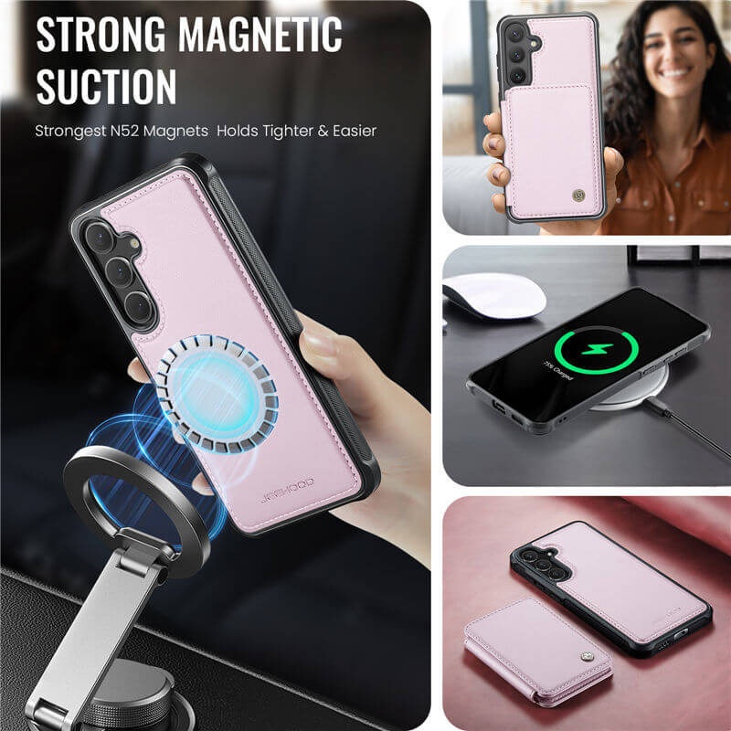 JEEHOOD Samsung Galaxy S26 FE Magnetic 2-in-1 Wallet Case