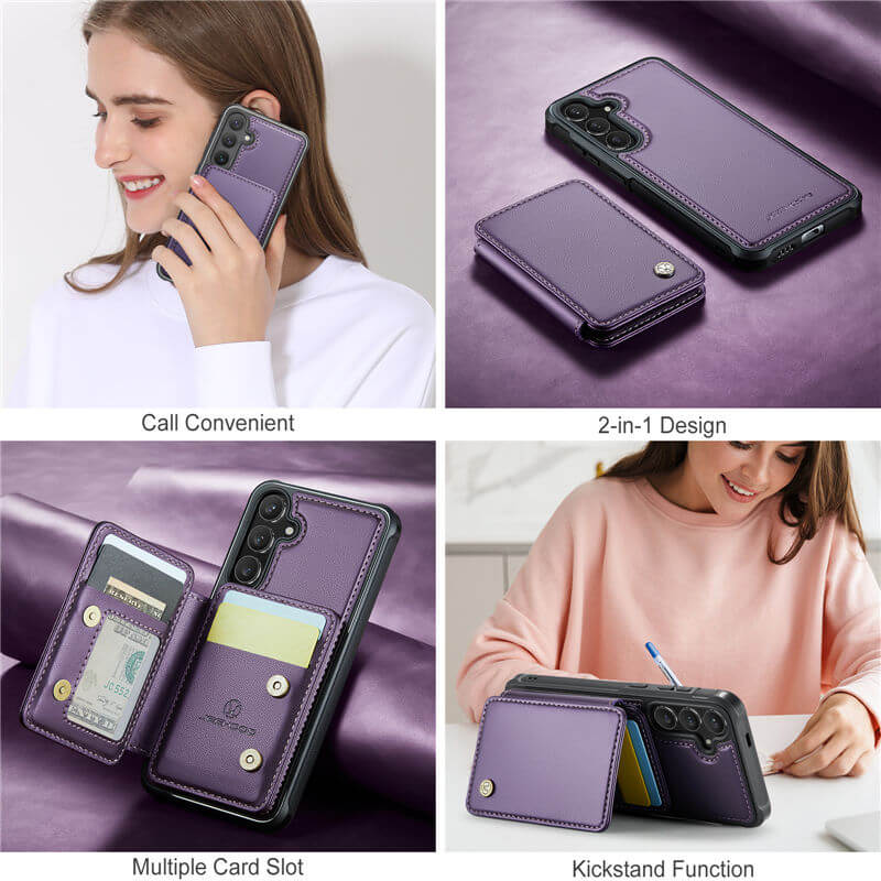 JEEHOOD Samsung Galaxy S26 FE Magnetic 2-in-1 Wallet Case