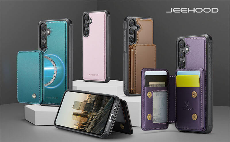 JEEHOOD Samsung Galaxy S26 FE Magnetic 2-in-1 Wallet Case