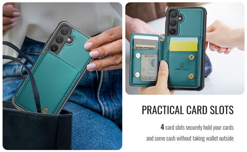 JEEHOOD Samsung Galaxy S26 FE Magnetic 2-in-1 Wallet Case