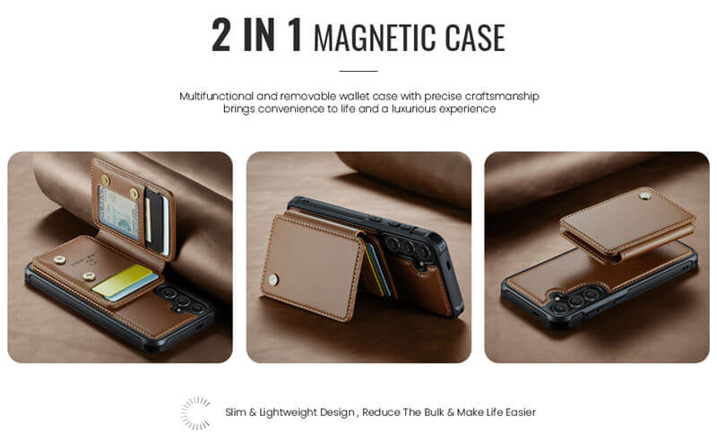 JEEHOOD Samsung Galaxy S26 FE Magnetic 2-in-1 Wallet Case
