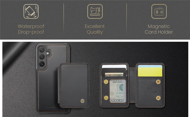 JEEHOOD Samsung Galaxy S26 FE Magnetic 2-in-1 Wallet Case