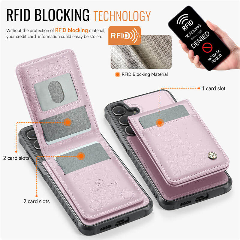 JEEHOOD Samsung Galaxy S26 FE Magnetic 2-in-1 Wallet Case