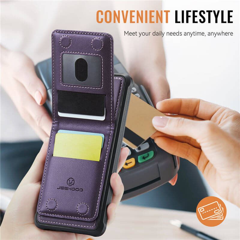 JEEHOOD Samsung Galaxy S26 FE Magnetic 2-in-1 Wallet Case