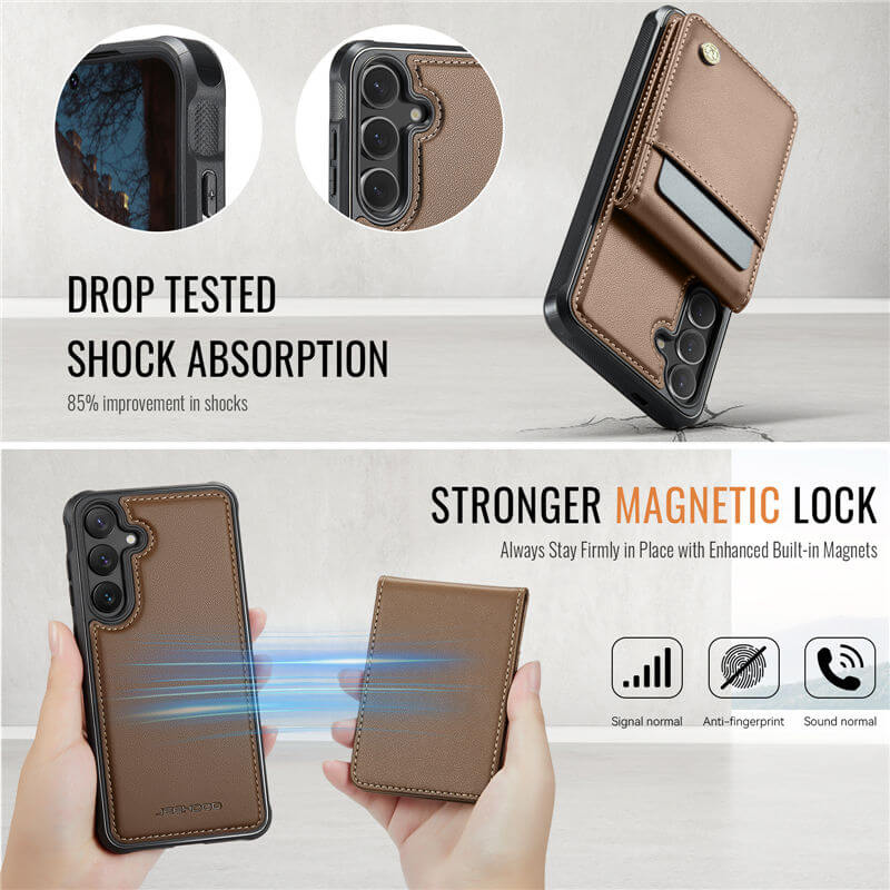JEEHOOD Samsung Galaxy S26 FE Magnetic 2-in-1 Wallet Case