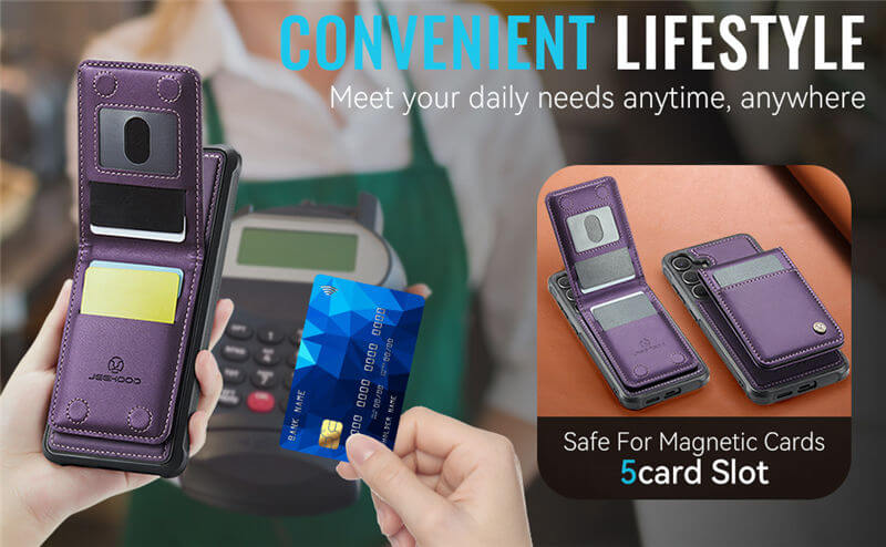 JEEHOOD Samsung Galaxy S26 FE Magnetic 2-in-1 Wallet Case