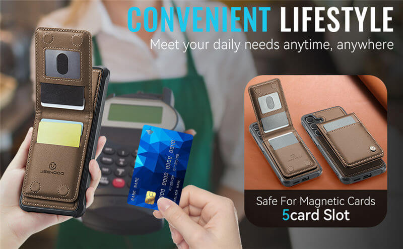 JEEHOOD Samsung Galaxy S25 FE Magnetic 2-in-1 Wallet Case