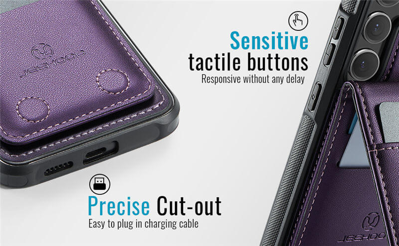 JEEHOOD Samsung Galaxy S25 FE Magnetic 2-in-1 Wallet Case