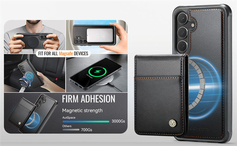 JEEHOOD Samsung Galaxy S25 FE Magnetic 2-in-1 Wallet Case