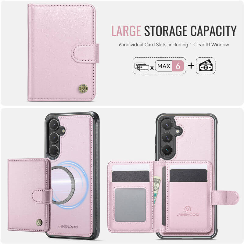 JEEHOOD Samsung Galaxy S26 FE 2-in-1 Magnetic Wallet Case