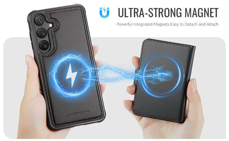 JEEHOOD Samsung Galaxy S26 FE 2-in-1 Magnetic Wallet Case