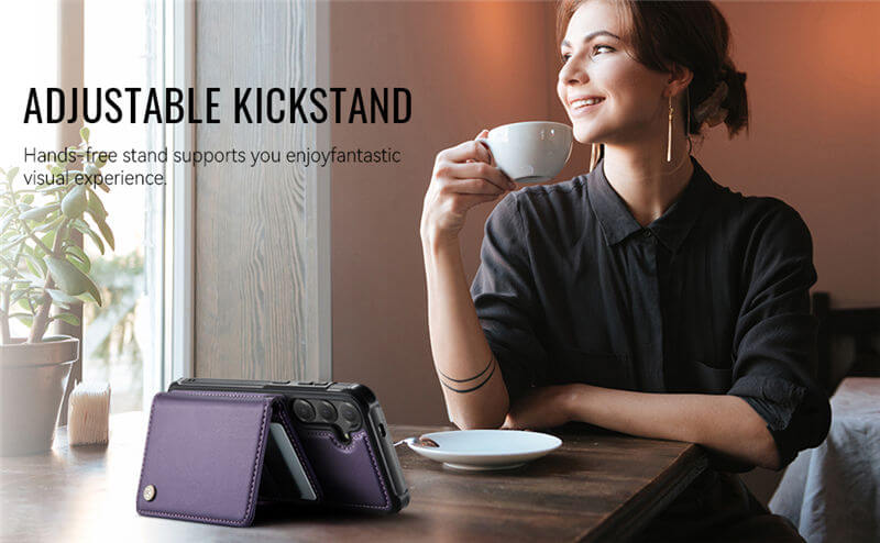 JEEHOOD Samsung Galaxy S26 FE 2-in-1 Magnetic Wallet Case