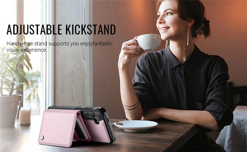 JEEHOOD Samsung Galaxy S25 FE 2-in-1 Magnetic Wallet Case