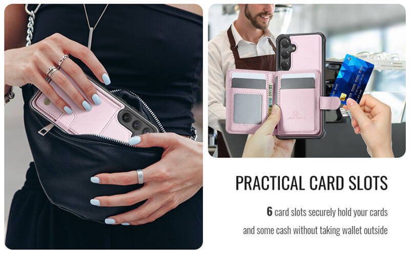 JEEHOOD Samsung Galaxy S26 FE 2-in-1 Magnetic Wallet Case