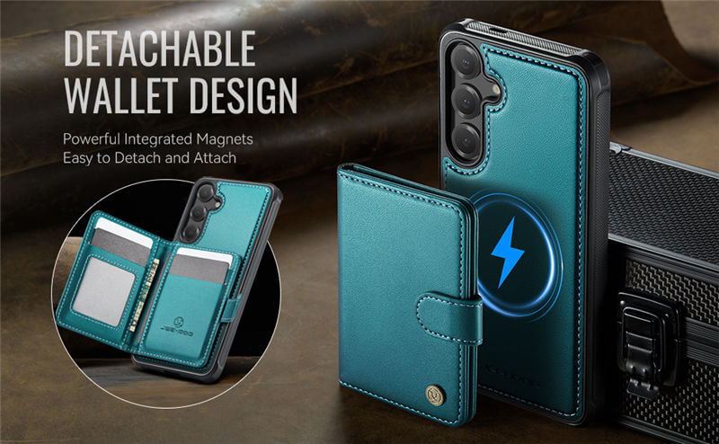 JEEHOOD Samsung Galaxy S26 FE 2-in-1 Magnetic Wallet Case