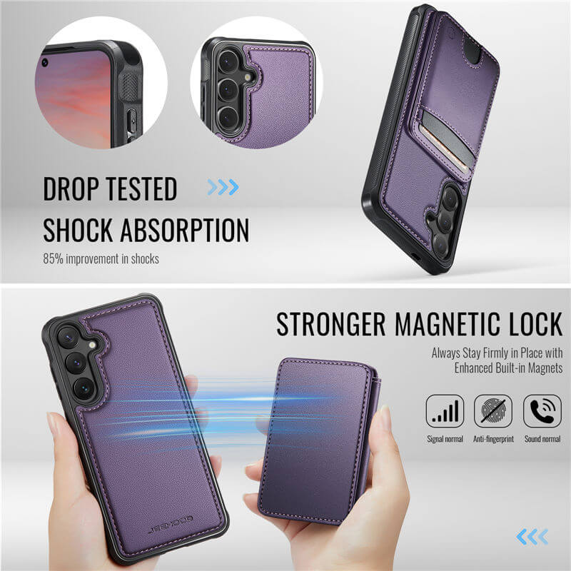 JEEHOOD Samsung Galaxy S26 FE 2-in-1 Magnetic Wallet Case