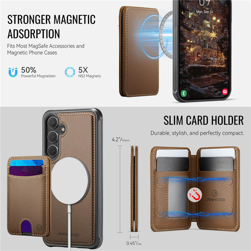 JEEHOOD Samsung Galaxy S26 FE 2-in-1 Magnetic Wallet Case