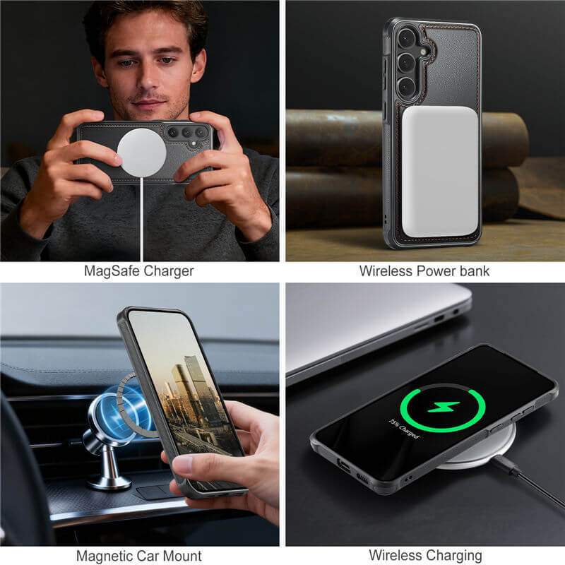 JEEHOOD Samsung Galaxy S26 FE 2-in-1 Magnetic Wallet Case