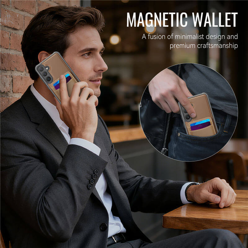 JEEHOOD Samsung Galaxy S26 FE 2-in-1 Magnetic RFID Wallet Case