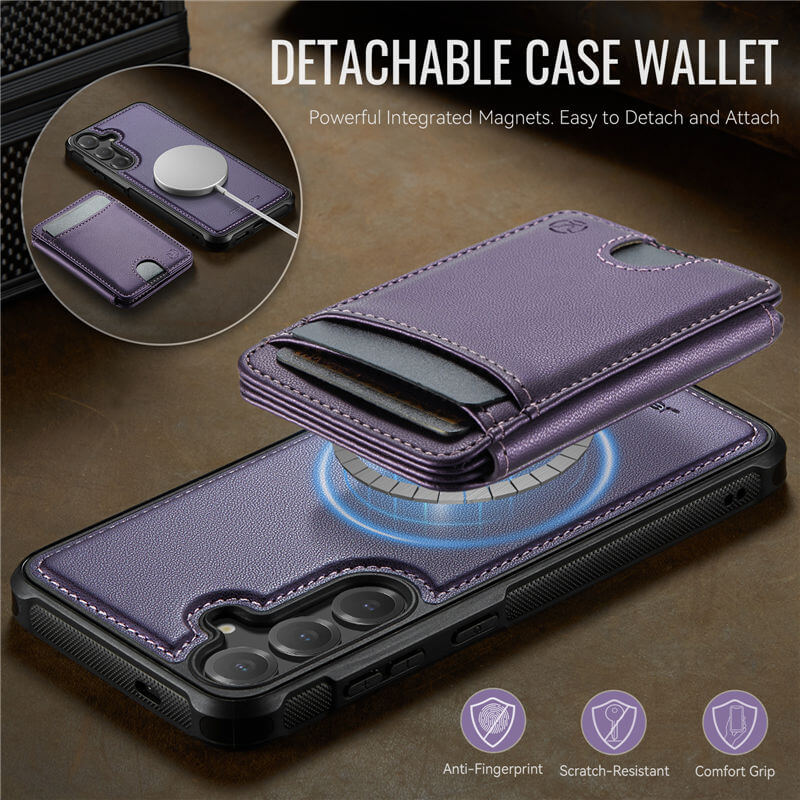 JEEHOOD Samsung Galaxy S26 FE 2-in-1 Magnetic Wallet Case